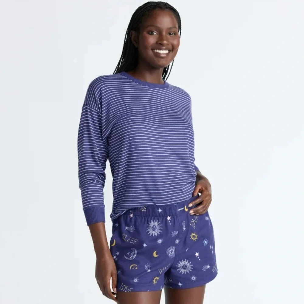 Joyspun Women's Flannel Pajama Boxer Shorts
